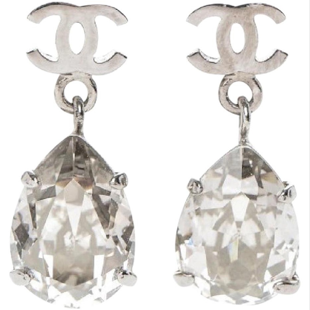 Rare Chanel CC Teardrop Dangle Earrings in Box